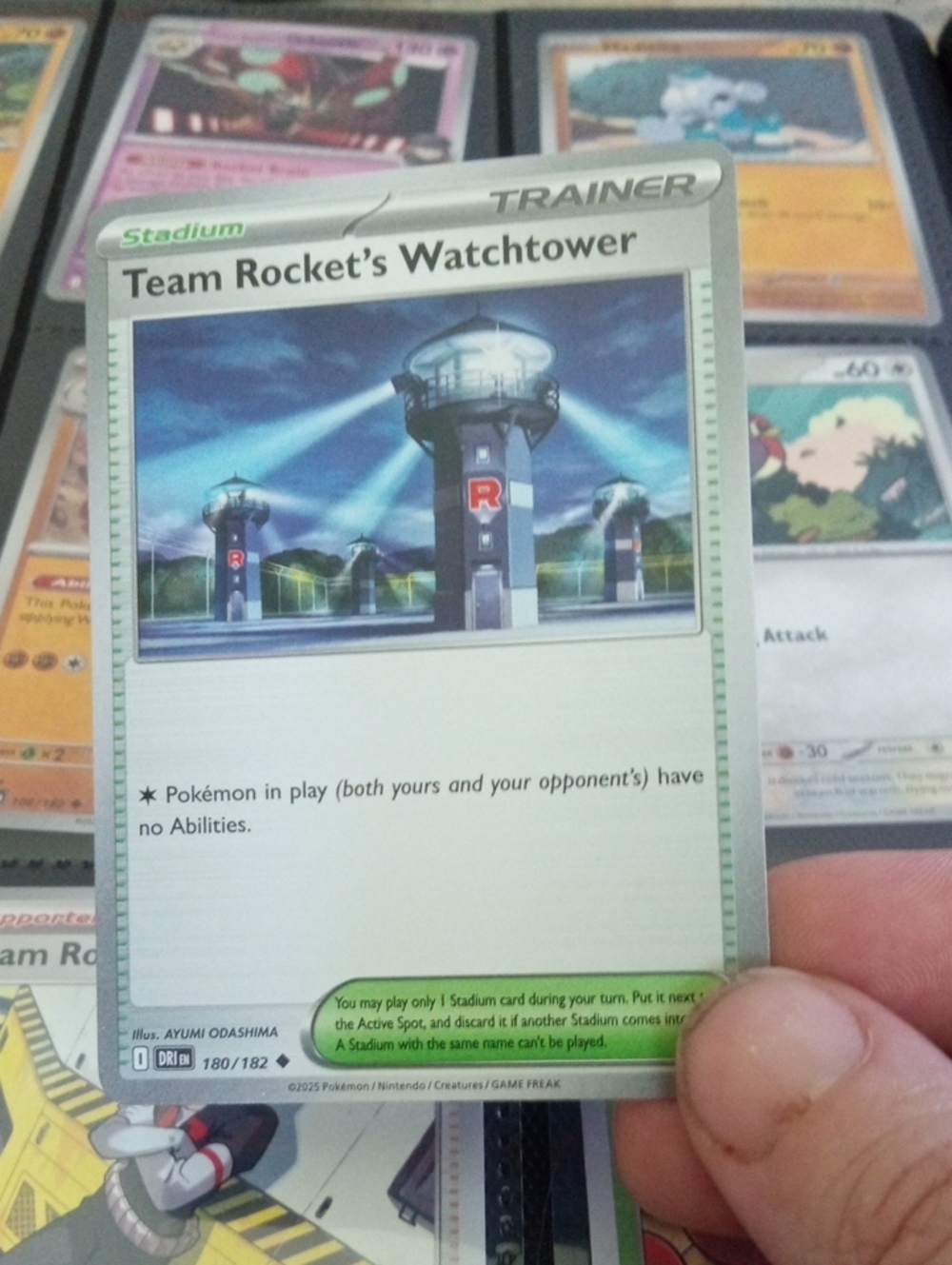 Pokémon Team Rocket's Watchtower Trainer Card - Green Border
